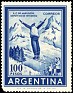 Argentina 1961 Ski Jumper 100 Pesos Azul Scott 704 A279. Subida por SONYSAR